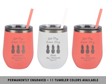 CHARLESTON WINE TUMBLER | Pineapple Wine Tumbler | Last Fling Down King | Charleston King Street | South Carolina Pineapple Bachelorette