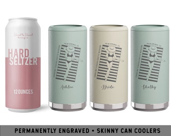 Custom Beach Skinny Can Cooler | Custom Hard Seltzer Holder | Miami Bachelorette | Beach Bachelorette Favor | Family Vacation | Tropical Cup