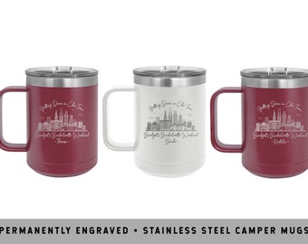 CHICAGO BACHELORETTE MUGS | Chicago Bachelorette Party | Chicago Skyline Mug | Chicago Wedding Favors | Chicago Bean Cup | Chi Town Mug