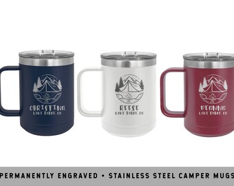 CAMPFIRE BACHELORETTE MUGS | Camping Bachelorette Party | Glamping Party Gifts | Hiking Bachelorette | Mountain Vacation Mugs | Outdoor Mugs