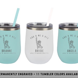 NEW YORK TUMBLER | New York City Bachelorette Party | Manhattan Bachelorette Party | Lady Liberty Wine Tumblers | New York Wine Tumblers