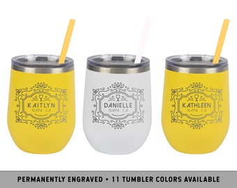 VINEYARD WINE TUMBLER | Winery Bachelorette | Custom Vineyard Wine Tumblers | Wine Tour Cups | California Bachelorette | Winery Girls Trip