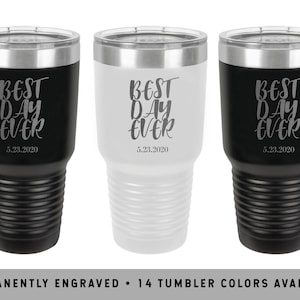 WEDDING DAY TUMBLERS Bride and Groom Tumblers Wedding | Etsy