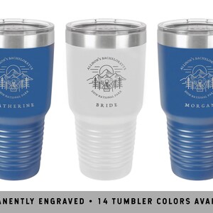 HIKING BACHELORETTE TUMBLER | Mountain Trailblazer Bachelorette | Mountain Tumblers | Camping Tumbler | Glamping Coffee Tumbler