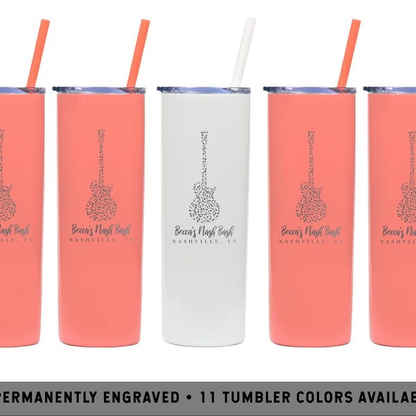 NASHVILLE BACHELORETTE FAVORS | Tennessee Bachelorette Party | Nash Bash Tumblers | Guitar Music Note Tumbler | Nashville Bachelorette Party