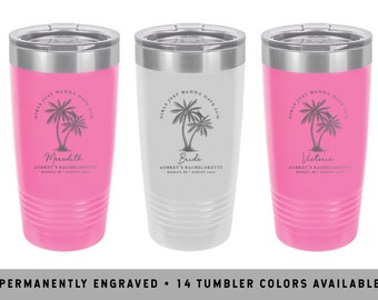 PALM VACATION TUMBLER | Beach Bachelorette Tumbler | Tropical Vacation Tumbler | Palm Tree Coffee Tumbler | Beach Holiday Mugs | Palm Theme