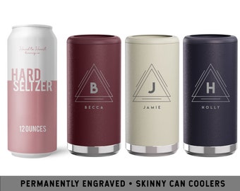 Art Deco Skinny Can Cooler | Custom Hard Seltzer Cooler | Personalized Bachelorette Favor | Custom Slim Can Cooler | Initial Tumbler