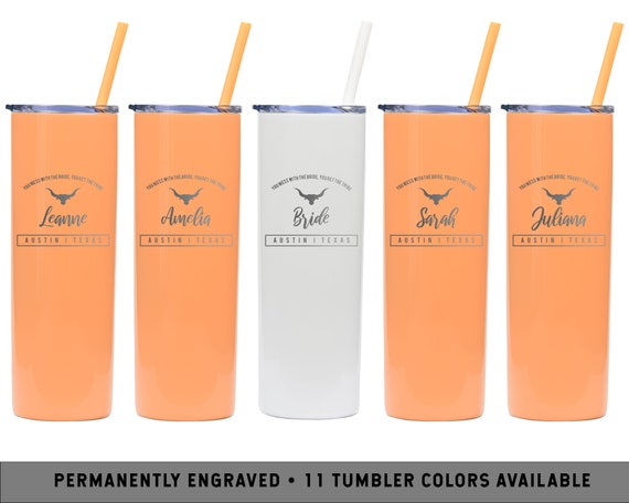 AUSTIN BACHELORETTE FAVORS | Texas Bachelorette Party | Custom Bachelorette Gifts | Bridal Party Gifts | Longhorn Tumblers