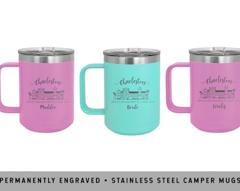 RAINBOW ROW MUG | Charleston Bachelorette Favors | Rainbow Row Coffee Mugs | Charleston Bridesmaid Proposals | Charleston Rainbow Row Favors