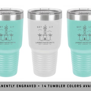 LIGHTHOUSE PALM TUMBLER | Beach Vacation Tumbler | Vacation Beach Party | Girls Beach Vacation Cups | Girls Getaway Tumbler