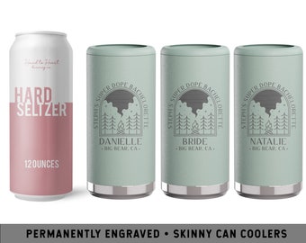 Super Dope Bachelorette Skinny Can Cooler | Camping Bachelorette Party | Campfire Rustic Bachelorette | Cannabis Bachelorette Party Cups
