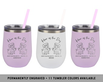 Hair of the Dog Wine Tumbler | Dog Beer Tumbler | Bachelorette Dog Tumblers | Girls Weekend Wine Cup | Dog Drinking Beer Party Cups