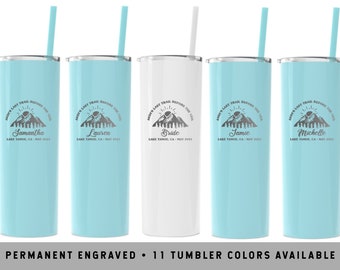 Last Trail Before the Veil Skinny Tumbler | Hiking Bachelorette Party | Outdoor Bachelorette Gifts | Custom Camping Bachelorette Cups