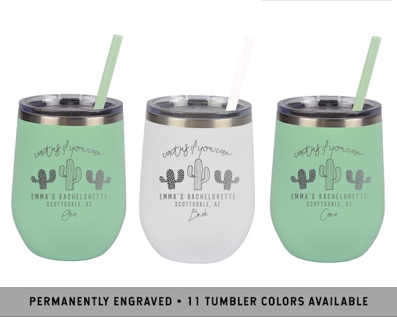 SCOTTSDALE WINE TUMBLER Arizona Bachelorette Party Cactus If