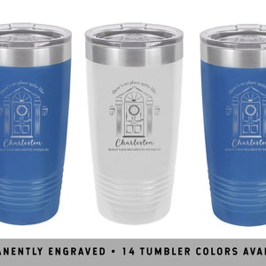 CHARLESTON COFFEE TUMBLERS | Charleston Coffee Tumbler | Charleston Vacation Tumbler | Charleston Bachelorette Gift | Bachelorette Tumblers