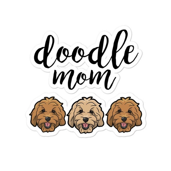 Doodle Mom Vinyl Sticker, Goldendoodle Dog (Indoor Use)