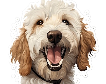 Goldendoodle Sticker: Cute Puppy Vinyl Decal for Laptops & Bottles