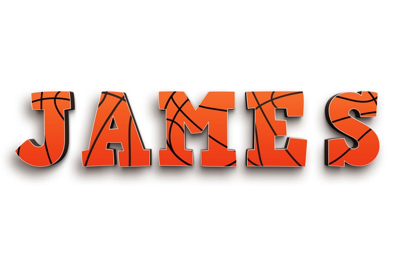 Basketball Font Sports Wooden Letters Orange Basketball | Etsy