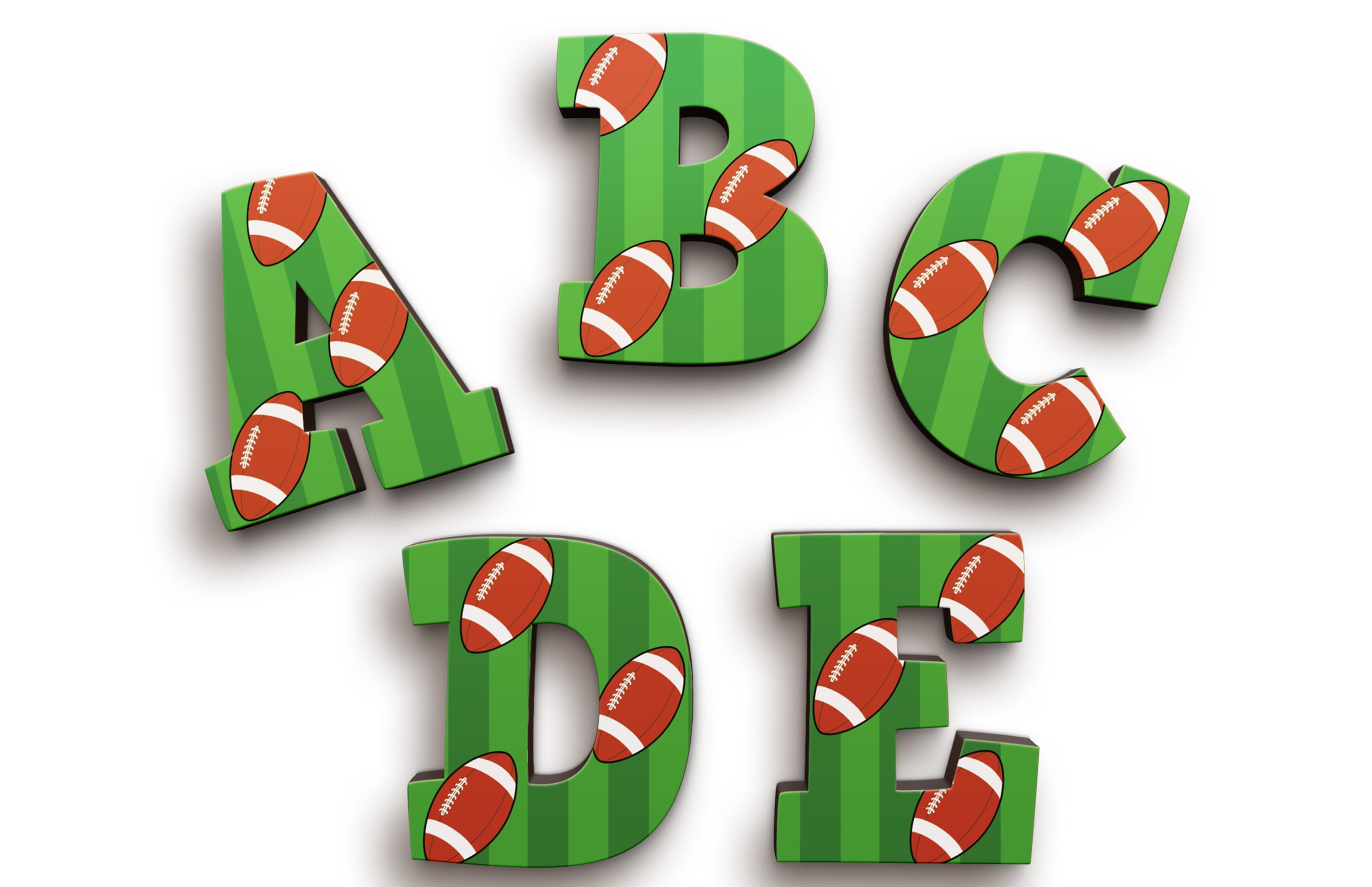 American Football Font Sports Wooden Letters Football Pitch | Etsy