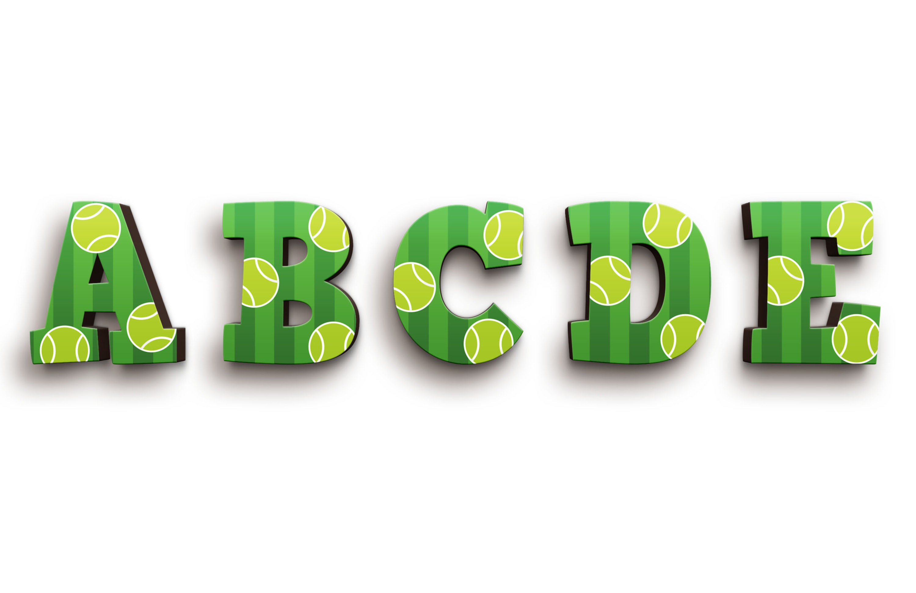 Tennis Font Sports Wooden Letters Tennis Court Background Etsy UK