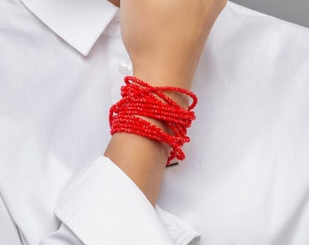 Red Bracelet Crystal Necklace Red Rhinestone Crystals Stylish And Delicate Jewelry