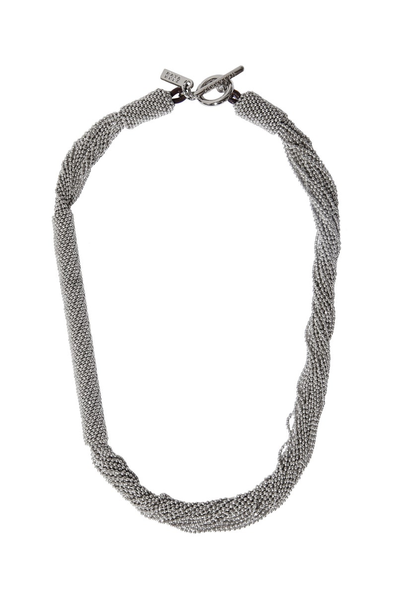 Monili Necklace Chunky Choker Darkened Silver Color Beads Cucinelli Style