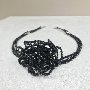 Black Flower Necklace Choker Crystal Choker Gift For Her image 7