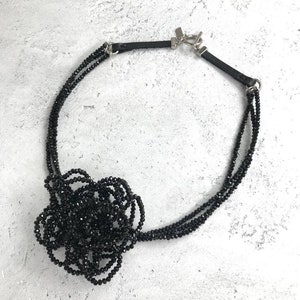 Black Flower Necklace Choker Crystal Choker Gift For Her image 8