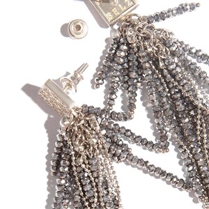 Sterling Silver Earrings With Rhinestone Beaded Crystals Tassel Earrings Bridal Bridesmaid Wedding Cool Earrings Bridesmaid Gifts image 5