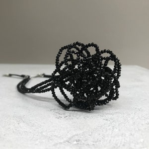 Black Flower Necklace Choker Crystal Choker Gift For Her image 4