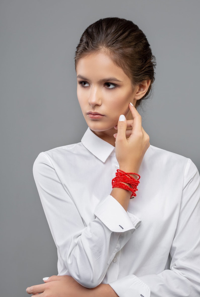 Red Bracelet Crystal Necklace Red Rhinestone Crystals Stylish And Delicate Jewelry image 1