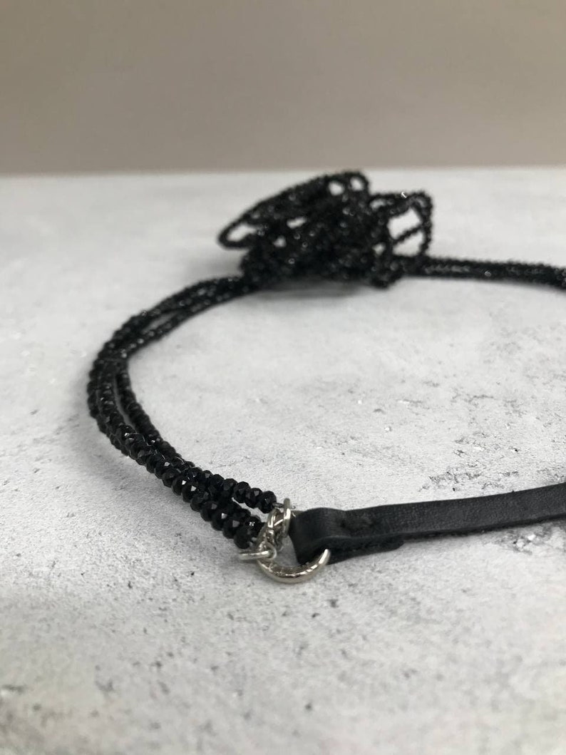 Black Flower Necklace Choker Crystal Choker Gift For Her image 9