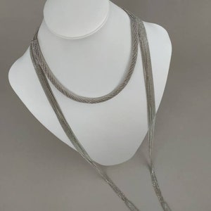 Silver necklace chain. Monili Beaded necklace for her. image 9