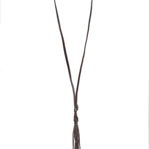 Leather necklace with Brown crystals. image 8