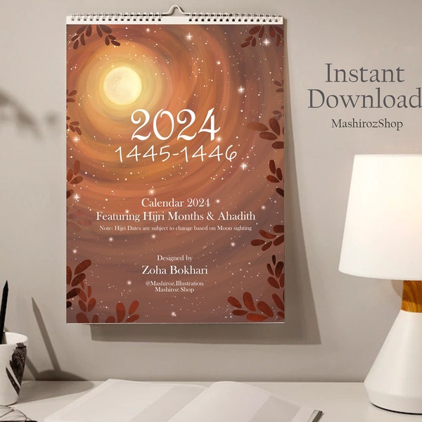 2024 Islamic Wall Calendar Etsy