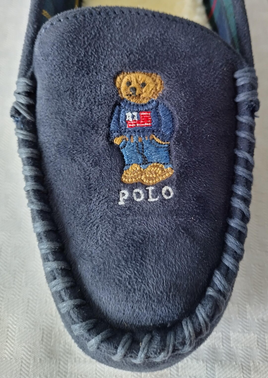 Ralph Lauren Men's Brown Collins Bear Memory Foam Moccasin Slippers main image 1