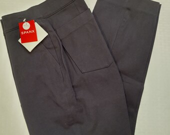 SPANX Pants Polished Ankle Slim Stretch Pull On Classic Navy Petite Size Small PS