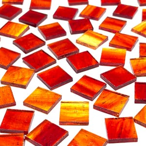 3/4&quot; Transparent Orange Stained Glass Mosaic Tiles
