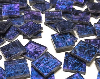 3/4" Blue and Violet Van Gogh Stained Glass Mosaic Tiles