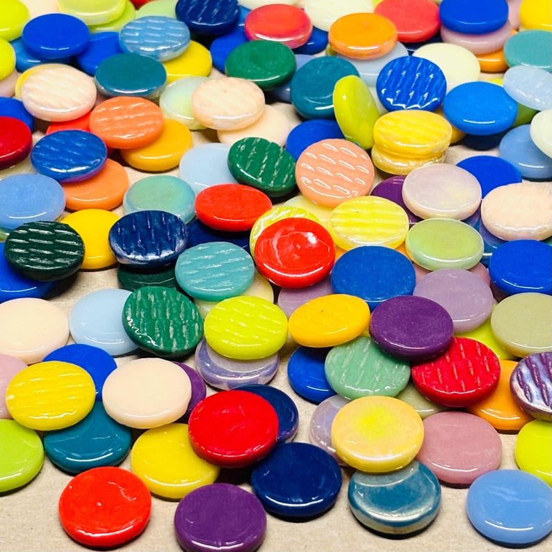 30 Ceramic Round Tiles - Etsy