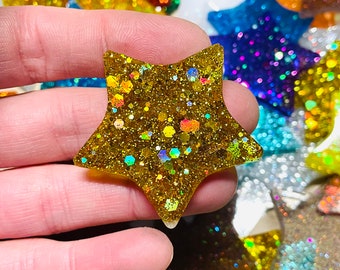 Large Resin Glitter Stars