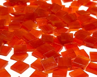 1/2” Opaque Orange Stained Glass Mosaic Tiles