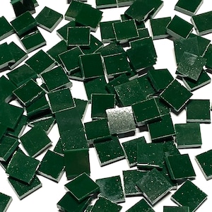 1/2&quot; Opaque Green Stained Glass Mosaic Tiles
