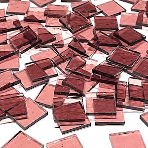 3/4&quot; Transparent Rose Stained Glass Mosaic Tiles