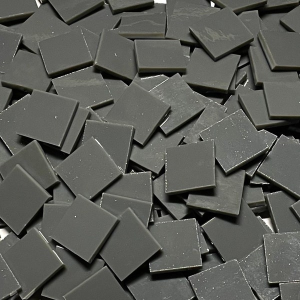 3/4" Opaque Gray Stained Glass Mosaic Tiles