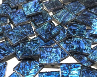 3/4" Blue and Green Van Gogh Stained Glass Mosaic Tiles