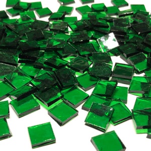 1/2&quot; Transparent Green Stained Glass Mosaic Tiles