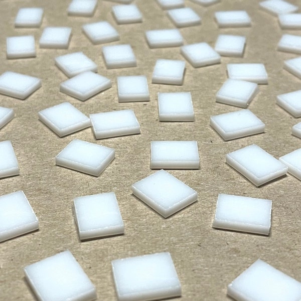 Opaque White Stained Glass Mosaic Tile Border Pieces