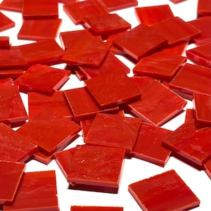 3/4&quot; Opaque Orange Red Stained Glass Mosaic Tiles