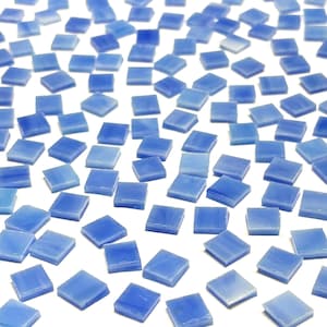 3/8&quot; Opaque Blue Stained Glass Mosaic Tiles